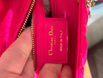 将图片加载到图库查看器，Christian Dior Lady Dior Medium Lambskin Pink/Fuchsia Gold-tone Hardware
