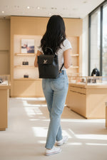 Load image into Gallery viewer, Louis Vuitton Lockme BB Backpack, Black Grained Calfskin, Silver-tone Hardware
