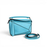 Load image into Gallery viewer, Loewe Mini Puzzle Bag Light Blue Calfskin Leather, Silver-tone Hardware
