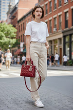 Charger l'image dans la galerie, Christian Dior Lady Dior Medium Red Patent Leather Silver-tone Hardware
