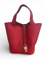 Load image into Gallery viewer, Hermès Picotin Lock 22 Rouge Clemence Leather Palladium Hardware
