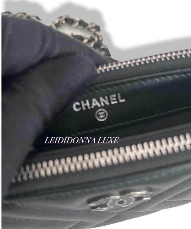 Chanel Double Zip Clutch on Chain