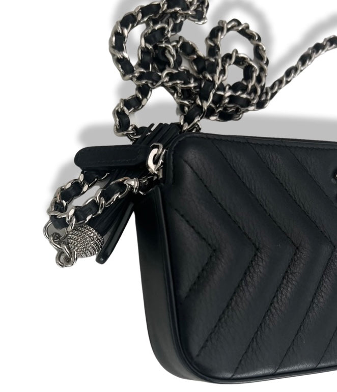 Chanel Double Zip Clutch on Chain