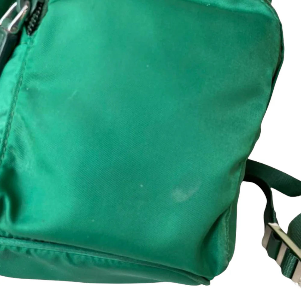 Prada Tessuto Nylon Double Pocket Backpack Green