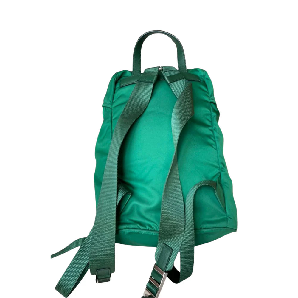 Prada Tessuto Nylon Double Pocket Backpack Green