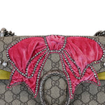 Charger l&#39;image dans la galerie, Gucci Dionysus Small Beige GG Supreme Monogram, Crystal Embroidered Pink Bow, Yellow Interior, Silver-tone Hardware
