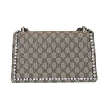 Charger l&#39;image dans la galerie, Gucci Dionysus Small Beige GG Supreme Monogram, Crystal Embroidered Pink Bow, Yellow Interior, Silver-tone Hardware
