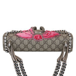 Charger l&#39;image dans la galerie, Gucci Dionysus Small Beige GG Supreme Monogram, Crystal Embroidered Pink Bow, Yellow Interior, Silver-tone Hardware
