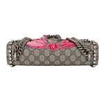 Charger l&#39;image dans la galerie, Gucci Dionysus Small Beige GG Supreme Monogram, Crystal Embroidered Pink Bow, Yellow Interior, Silver-tone Hardware
