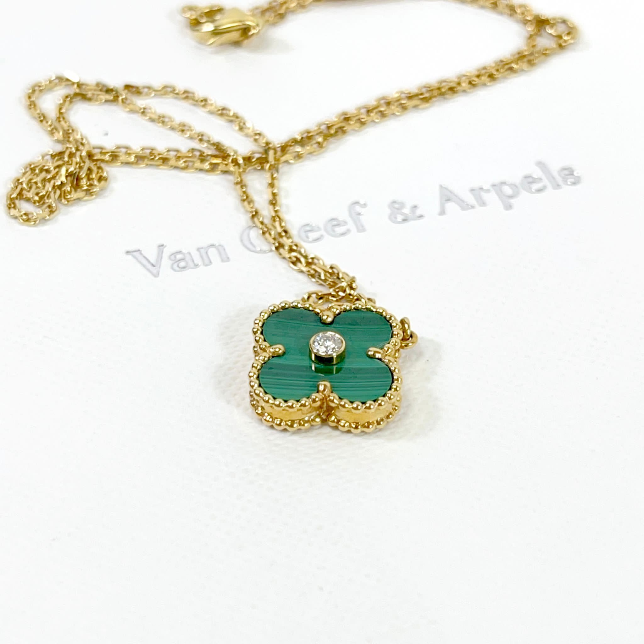 Van Cleef and Arpels Vintage Alhambra 1 Motif Holiday Pendant and Necklace-  VCA