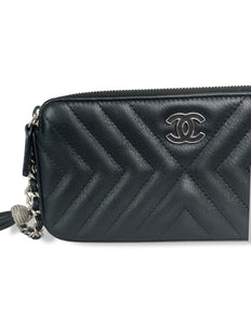 Chanel Double Zip Clutch on Chain