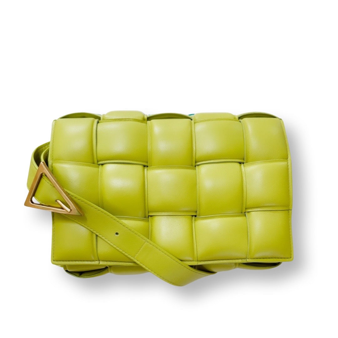 Bottega Veneta Padded Cassette Bag, Kiwi Supple Lambskin, Gold-tone Hardware