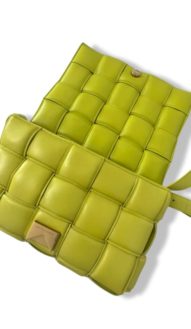 Bottega Veneta Padded Cassette Bag, Kiwi Supple Lambskin, Gold-tone Hardware