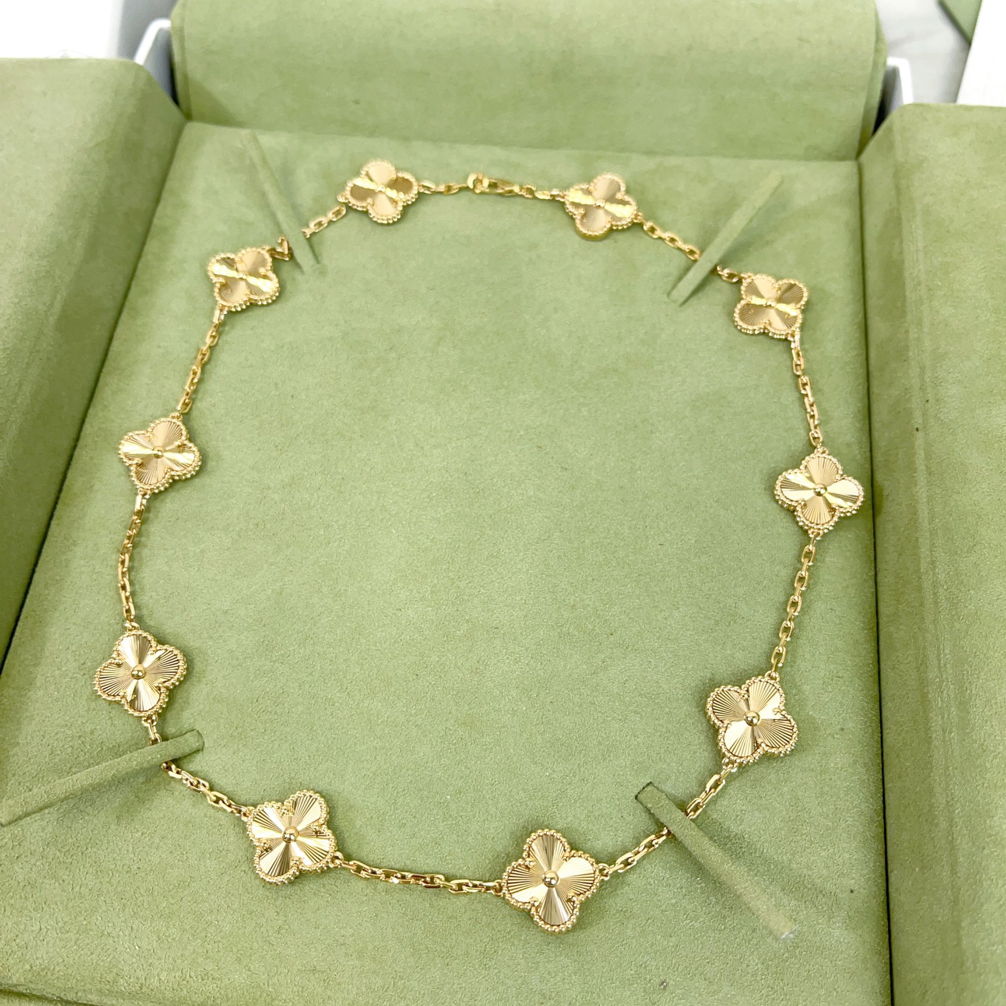 Van Cleef and Arpels Vintage Alhambra 10 Motifs Guilloche Necklace- Vca