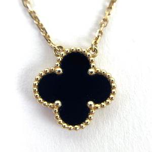 Van Cleef and Arpels Vintage Alhambra 1 Motif Pendant and Necklace- VCA