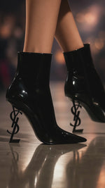 Load and play video in Gallery viewer, Saint Laurent Opyum 110 YSL Booties Nero/Black Patent Leather Size 37 Womens
