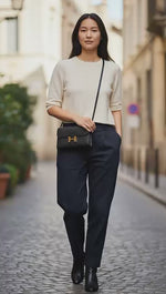 Charger et lire la vidéo dans la visionneuse de la Galerie, Hermes Constance To Go Noir/Black Epsom Leather, Rose Gold-plated Hardware
