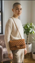 Load and play video in Gallery viewer, Chanel Timeless Classic Medium M/L 23A Caramel Caviar Leather Gold-tone Hardware
