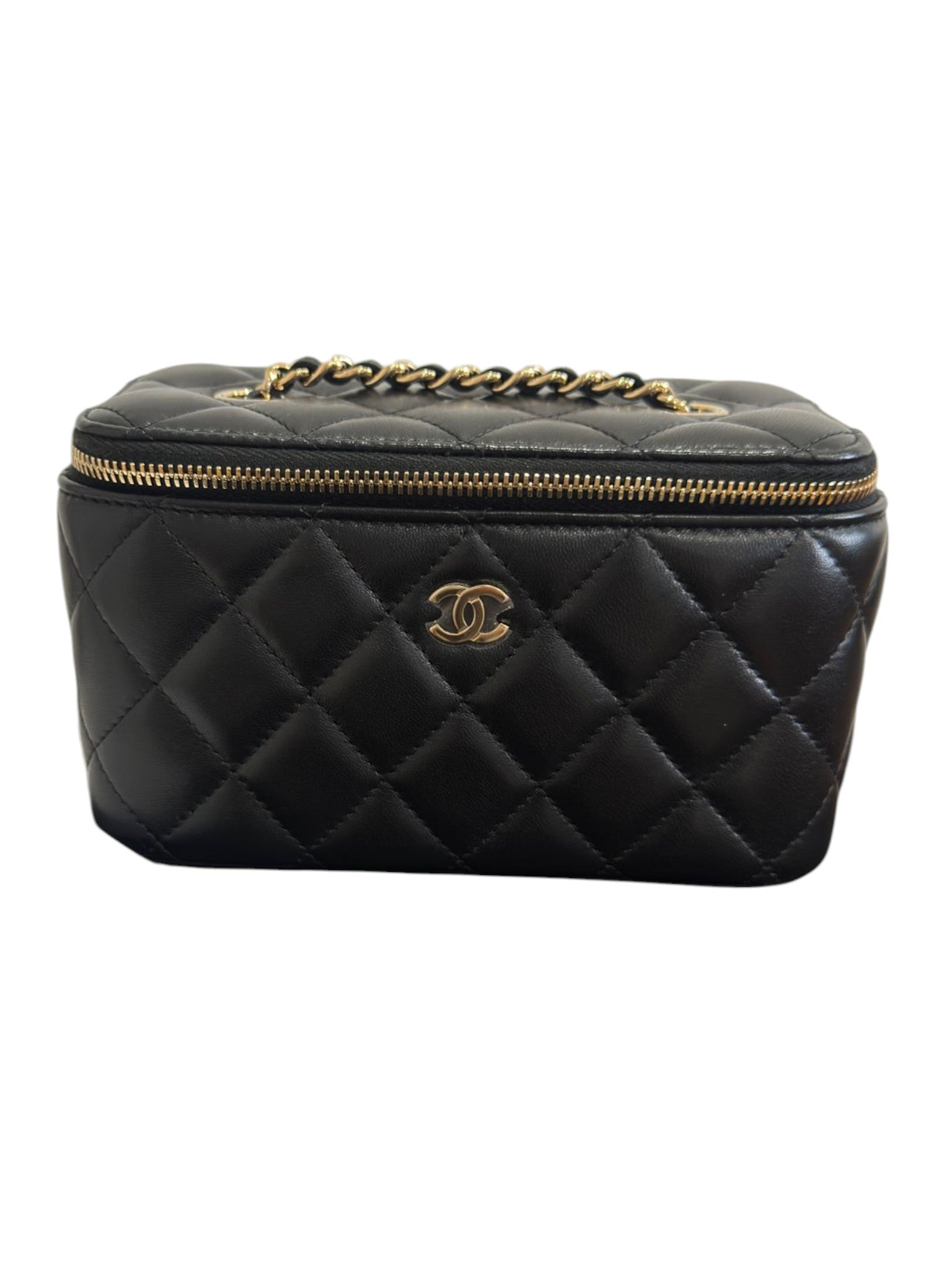Chanel Classic Vanity Bag Mini – Black Lambskin, Gold-Tone