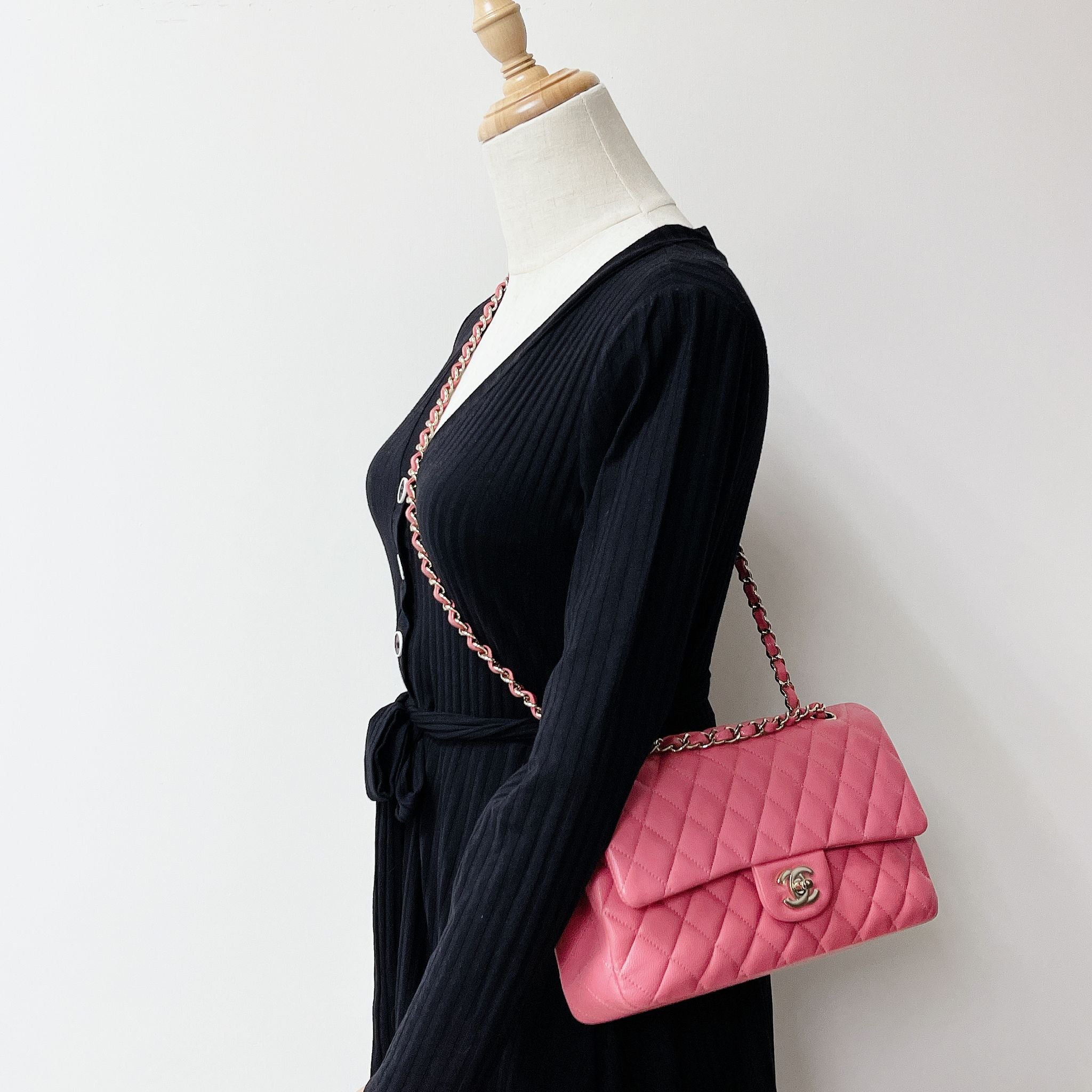 sideview-of-the-used-pink-chanel-bag
