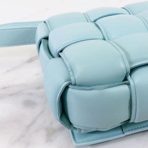 Bottega Veneta Padded Casette Sky Blue Supple Lambskin, Silver-tone Hardware