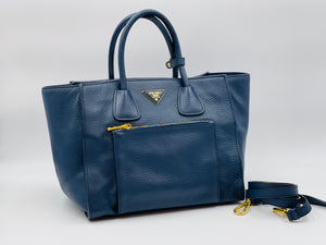 Prada Vitello Daino Shopper Tote