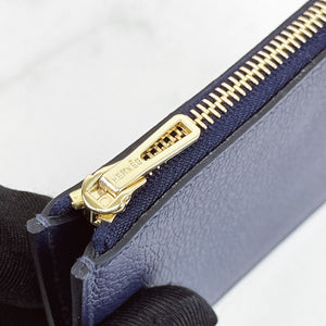 HERMES Evercolor Leather Roulis Slim Waist Bag Gold Buckle Belt Bag Blue