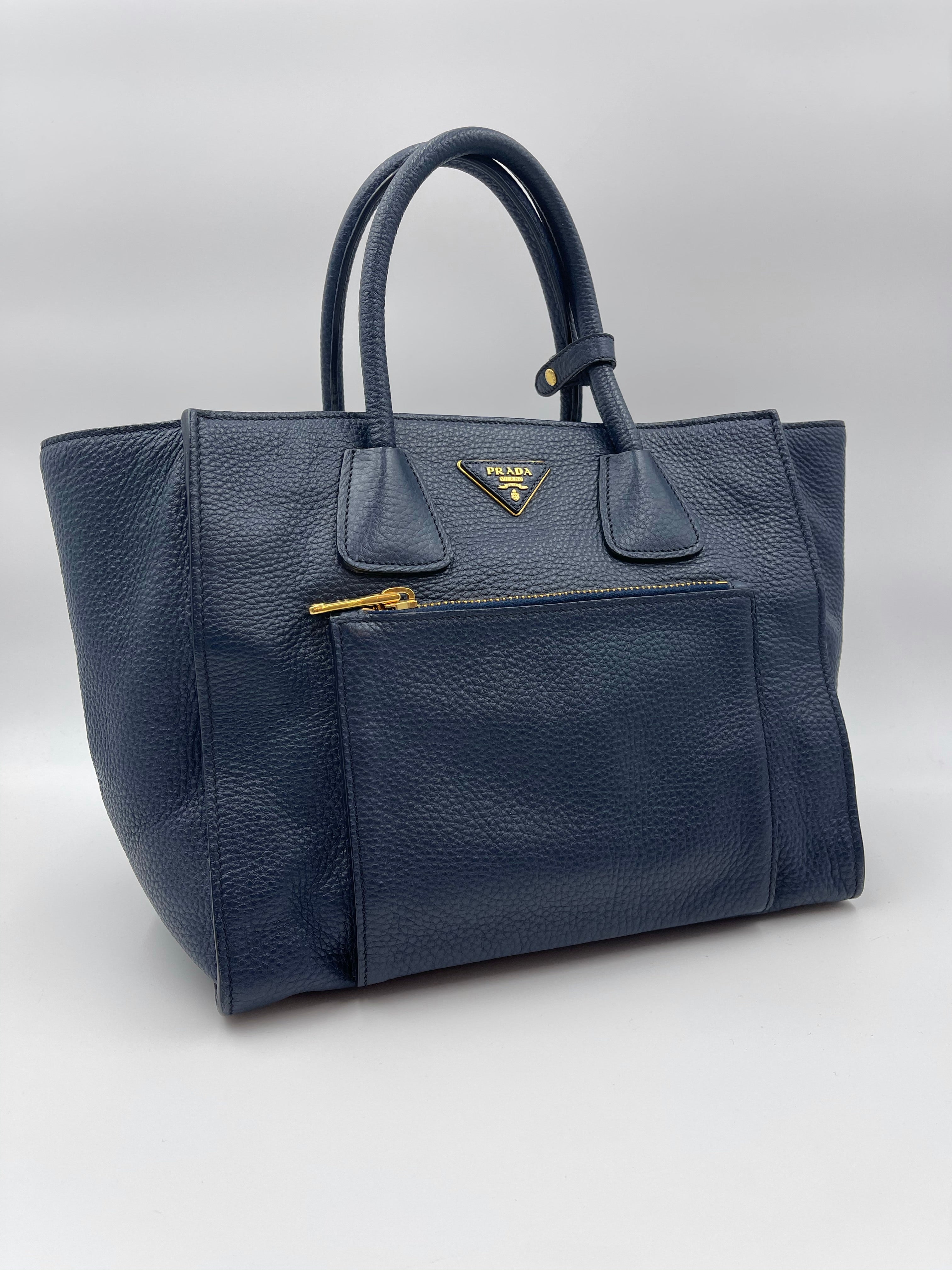 Prada Vitello Daino Shopper Tote