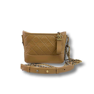 Chanel Small/Medium 19 Flap 21P Dark Brown/Caramel Lambskin with gold,  silver, and ruthenium hardware