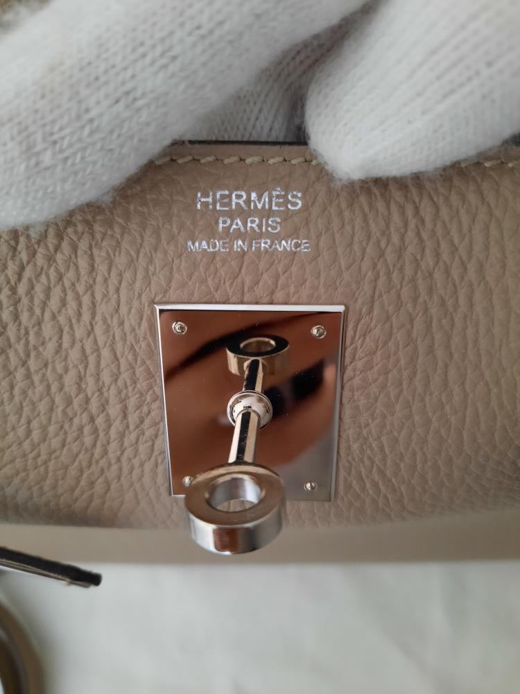 Hermes Kelly 32 Retourne Gris Tortourelle Togo Palladium Hardware