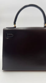 Load image into Gallery viewer, Hermes Kelly 28 Sellier Vintage Chocolate Box Leather 24kt Gold-Plated Hardware
