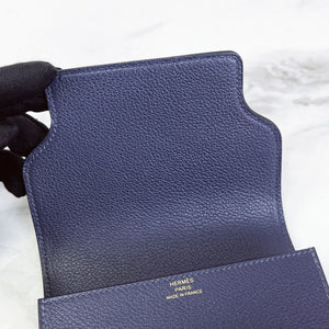 NEW Authentic Hermes Evercolor Bleu Nuit Roulid Slim Walket Waist Bag