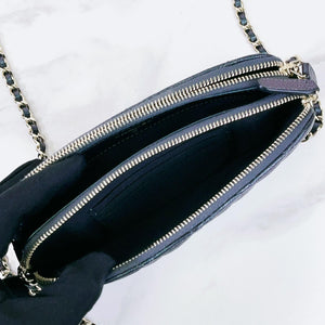 Chanel Classic Double Zip Clutch on Chain