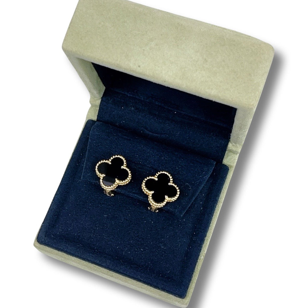 Van Cleef and Arpels Vintage Alhambra 1 Motif Earrings - Vca