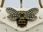 Charger l&#39;image dans la galerie, Gucci queen margaret bee pearl studded broadway flap bag
