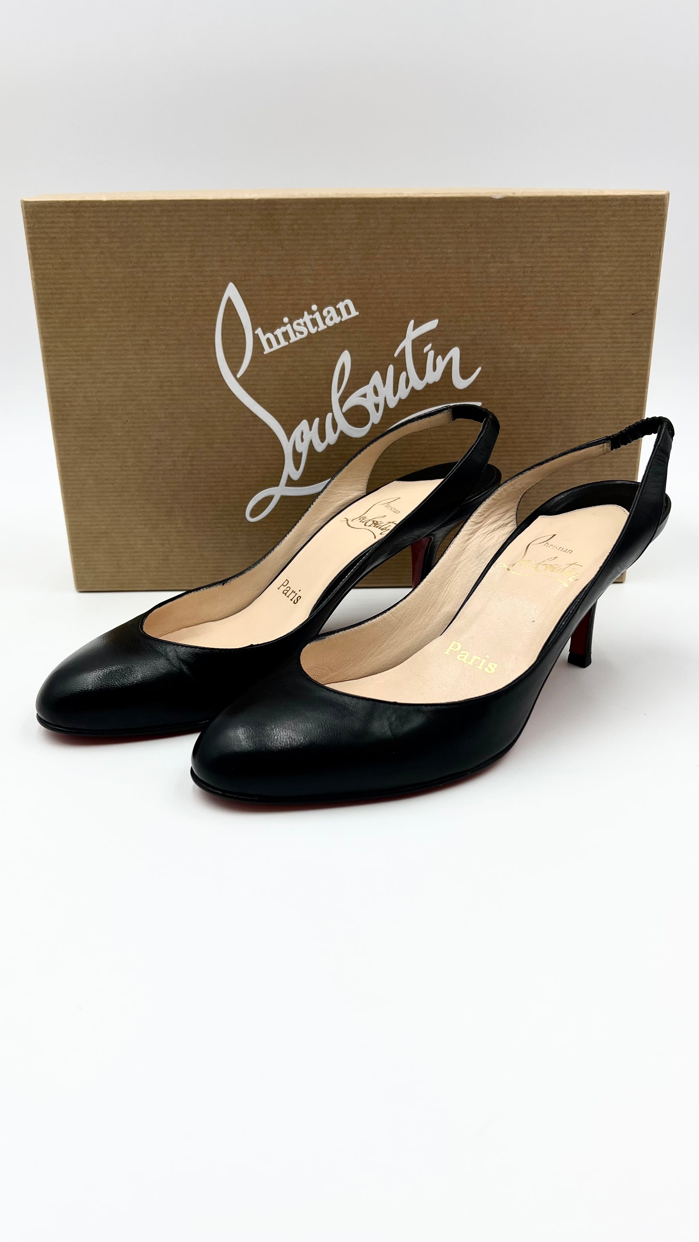 Louboutin sling back pumps