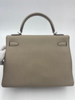 Load image into Gallery viewer, Hermes Kelly 32 Retourne Gris Tortourelle Togo Palladium Hardware
