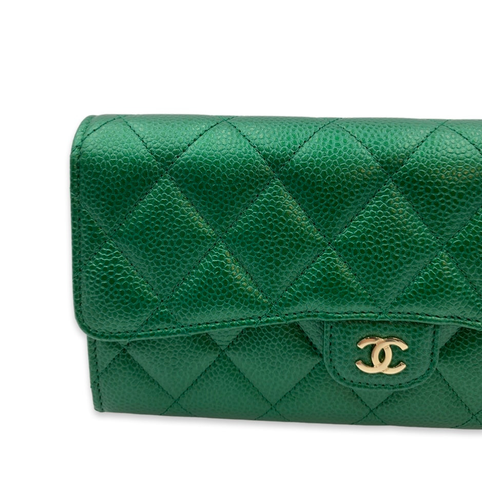 Chanel Wallet 18S Emerald Green